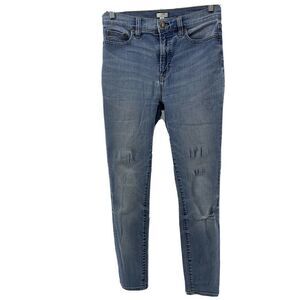 J Crew Stretch Skinny Jeans Distressed Mid Rise 28